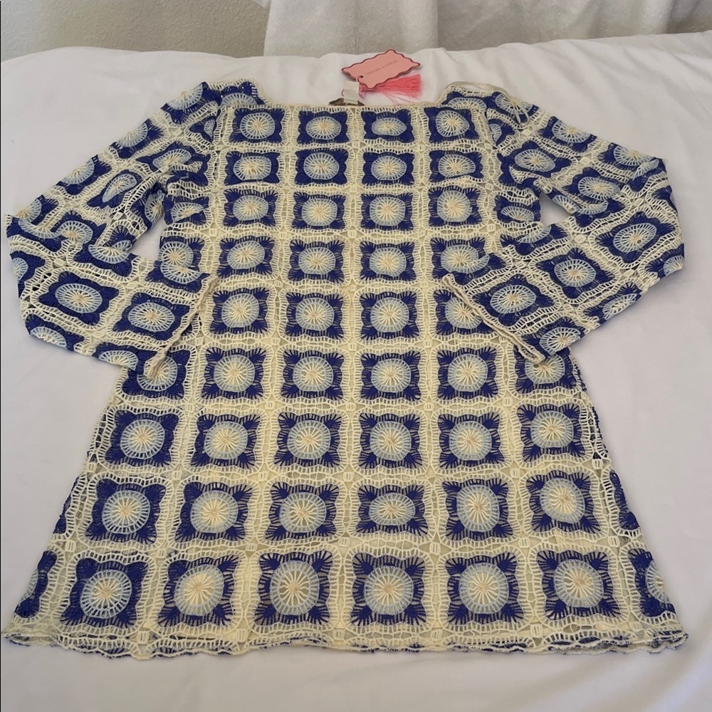 Chelsea & Violet Blue and White Geometric Mini Dress - Picture 2 of 9
